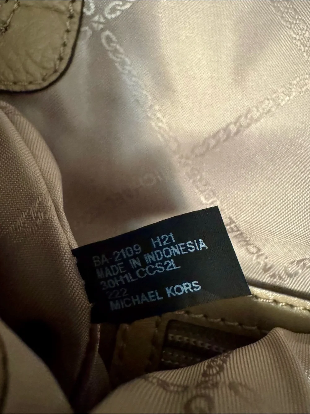 Michael Kors Brown Leather Shoulder Bag with Gold Hardware